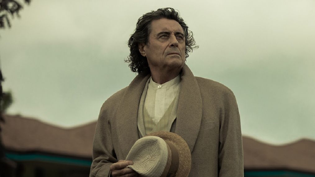 Ian McShane and Sakina Jaffrey in American Gods - Season 2