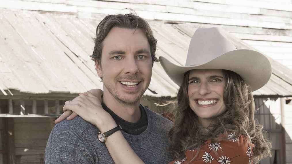 Dax Shepard as Mike and Lake Bell as Rio in Bless This Mess