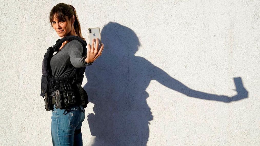 Daniela Ruah takes a selfie on the set of NCIS: Los Angeles