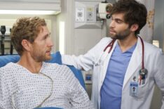 Brett Tucker and Jake Borelli in Grey's Anatomy