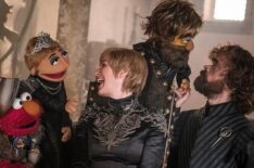 Lena Headey and Peter Dinklage with muppets