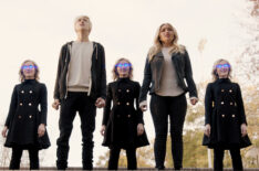 Skyler Samuels, Percy Hynes White, and Natalie Alyn Lind in the 'oMens' season finale episode of The Gifted
