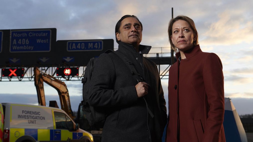 Sanjeev Bhaskar as Sunny Khan and Nicola Walker as Cassie Stuart in Unforgotten - Season 3