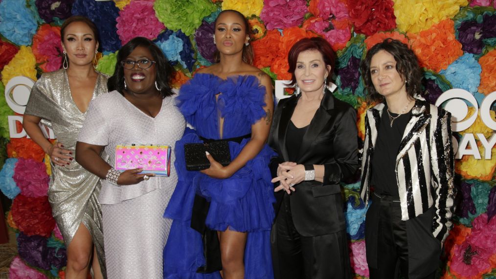 The Talk hosts Carrie Ann Inaba, Sheryl Underwood, Eve, Sharon Osbourne, and Sara Gilbert at The 46th Annual Daytime Emmy Awards