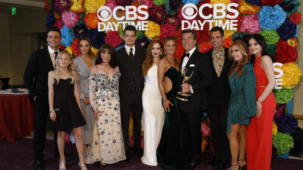 Daniel Goddard, Alyvia Alyn Lind, Hunter King, Kate Linder, Michael Mealor, Camryn Grimes, Sharon Case, Jason Thompson, Peter Bergman, Tracey Bregman, and Cait Fairbanks at the 46th Annual Daytime Emmy Awards