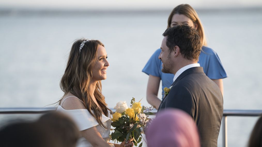 Grey’s Anatomy - Season 14 wedding – Camilla Luddington as Jo Wilson and Justin Chambers as Alex Karev