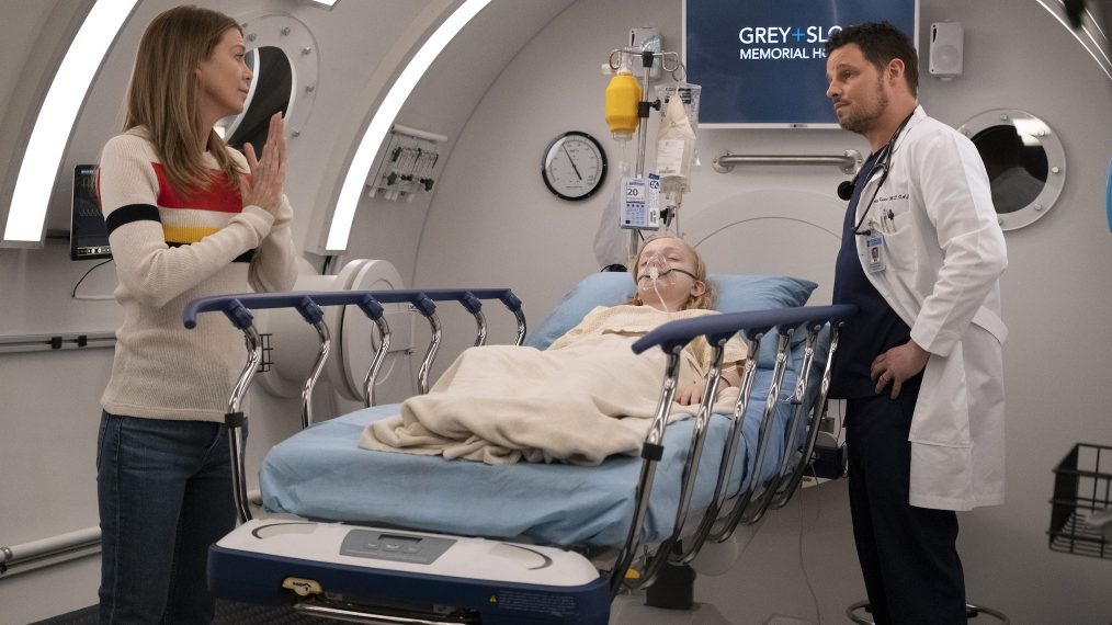 Ellen Pompeo, Christian Ganiere, and Justin Chambers in Grey's Anatomy