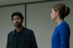 Varun Saranga as Noah Achari and Kristin Kreuk as Joanna Hanley in Burden of Truth - Season 2