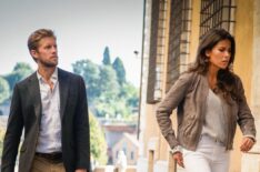 Matt Barr as Danny McNamara and Sofia Pernas as Lexi Vaziri in Blood and Treasure