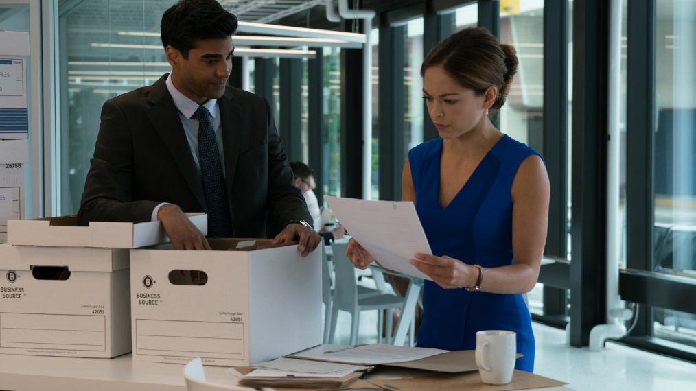 Varun Saranga as Noah Achari and Kristin Kreuk as Joanna Hanley in Burden of Truth - 'Salesmen, Cheats and Liars'