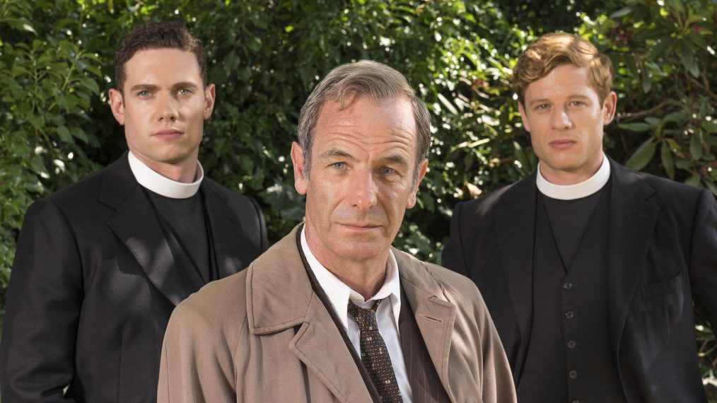 Tom Brittney, Robson Green, and James Norton in Grantchester - Season 4