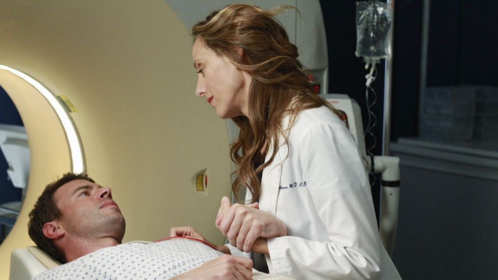 Scott Foley as Henry Burton and Kim Raver as Teddy Altman in Grey's Anatomy - Season Seven