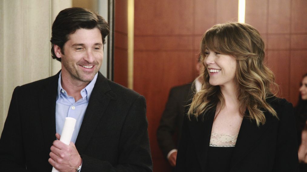Patrick Dempsey as Derek Shepherd and Ellen Pompeo as Meredith Grey in Grey's Anatomy - Season Seven