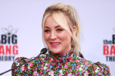 Kaley Cuoco and the Cast Of 'The Big Bang Theory' Places Their Handprints In The Cement At The TCL Chinese Theatre IMAX Forecourt