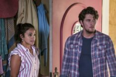 Gina Rodriguez as Jane and Brett Dier as Michael in Jane the Virgin