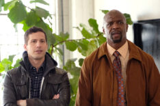 Andy Samberg as Jake Peralta and Terry Crews as Terry Jeffords in Brooklyn Nine-Nine - Season 6