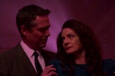 Alexis Denisof and Michelle Gomez in Chilling Adventures of Sabrina