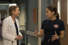 Station 19 - Ellen Pompeo as Meredith Grey and Jaina Lee Ortiz as Andy Herrera