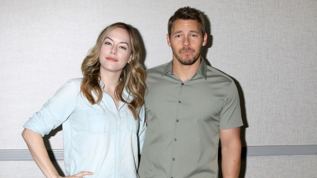 Annika Noelle (Hope) and Scott Clifton (Liam) attend the Bold and the Beautiful Fan Club Luncheon in Burbank