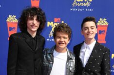 Finn Wolfhard, Gaten Matarazzo, and Noah Schnapp attend the 2019 MTV Movie and TV Awards