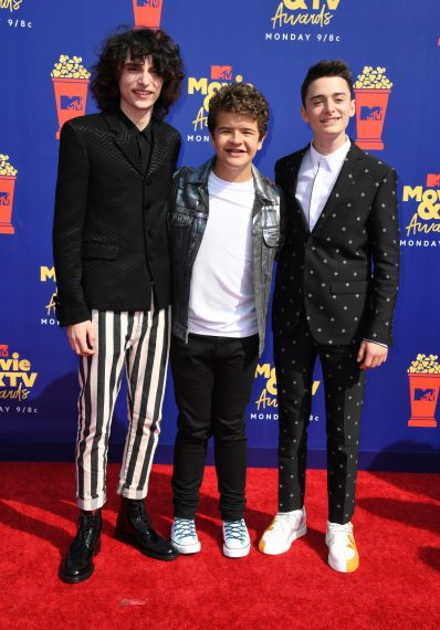 Finn Wolfhard, Gaten Matarazzo, and Noah Schnapp attend the 2019 MTV Movie and TV Awards