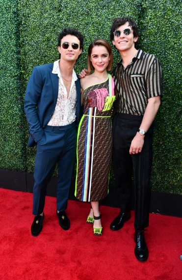 Gavin Leatherwood, Kiernan Shipka, and Ross Lynch attend the 2019 MTV Movie and TV Awards