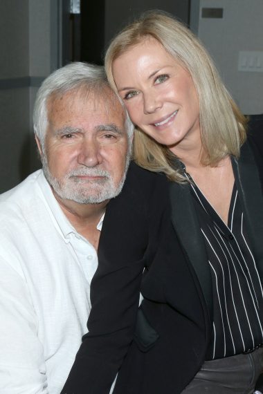 John McCook (Eric) and Katherine Kelly Lang (Brooke) attend a Bold and the Beautiful Fan Club Luncheon in Burbank