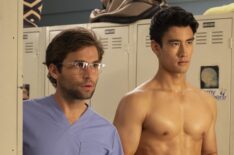Jake Borelli and Alex Landi in Grey's Anatomy