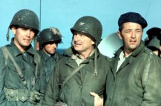 Jeffrey Hunter, Eddie Albert, and Robert Mitchum in The Longest Day (1962)