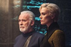 Ian McElhinney as Val-El and Wallis Day as Nyssa-Vex in Krypton - 'Light-Years From Home' - Season 2