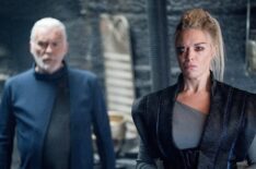 Ian McElhinney as Val-El and Hannah Waddingham as Jax-Ur in Krypton - Season 2