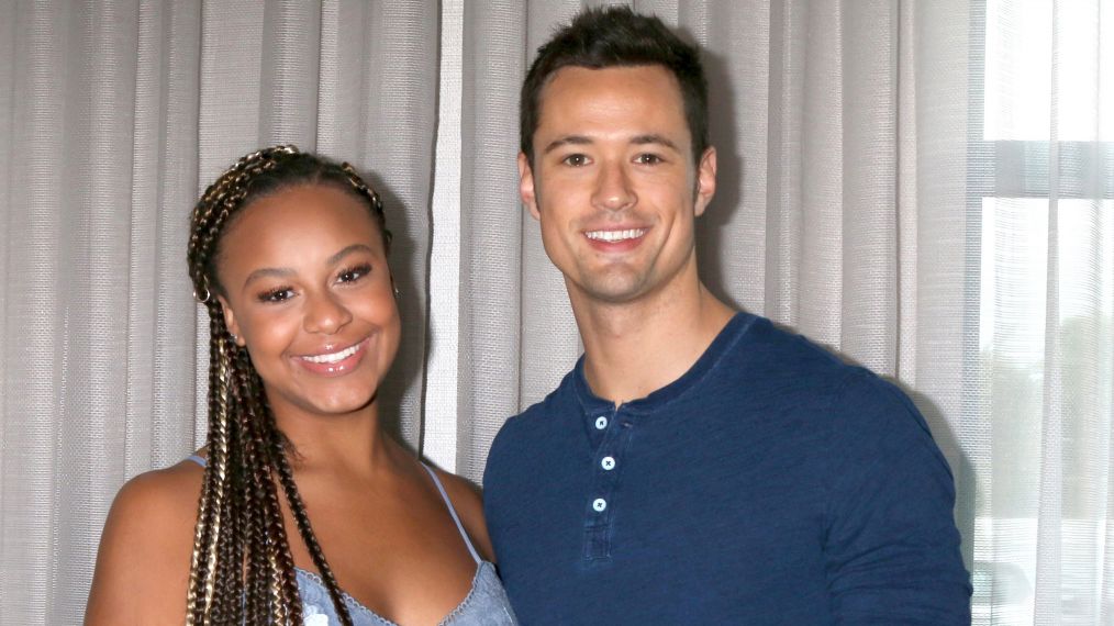 Nia Sioux (ex-Emma) and Matthew Atkinson (Thomas) at the Bold and the Beautiful Fan Club Luncheon in Burbank