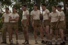 Catch-22 - Aarfy (Rafi Gavron), McWatt (Jon Rudnitsky), Yossarian (Christopher Abbott), Nately (Austin Stowell), Clevinger (Pico Alexander), Orr (Graham Patrick Martin), Kid Sampson (Gerran Howell)