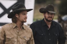 Luke Grimes as Kayce Dutton and Cole Hauser as Rip Wheeler in Yellowstone - Season 2