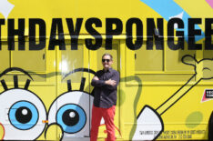 Tom Kenny off Nickelodeon's SpongeBob SquarePants Celebrates The 20th Anniversary On A Double Decker SpongeBob SquarePants Bus In New York City Monday July 1, 2019