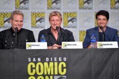 Martin Kove, William Zabka and Ralph Macchio speak at the 'Cobra Kai: Past, Present, And Future' panel during 2019 Comic-Con International