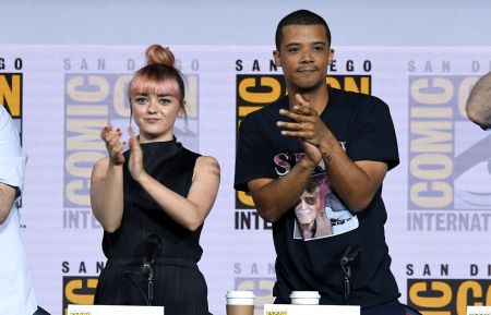 Maisie Williams and Jacob Anderson attend 2019 Comic-Con International - 'Game Of Thrones' Panel And Q&A