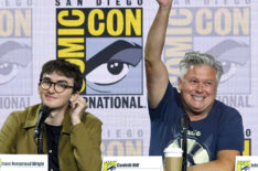 Isaac Hempstead-Wright and Conleth Hill speak at the 'Game Of Thrones' Panel at 2019 Comic-Con International