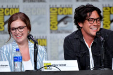 Eliza Taylor and Bob Morley speak at the TV Guide Magazine Fan Favorites 2019 during 2019 Comic-Con International