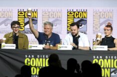 Isaac Hempstead Wright, Conleth Hill, John Bradley, and Maisie Williams speak at the 'Game Of Thrones' Panel And Q&A during 2019 Comic-Con International