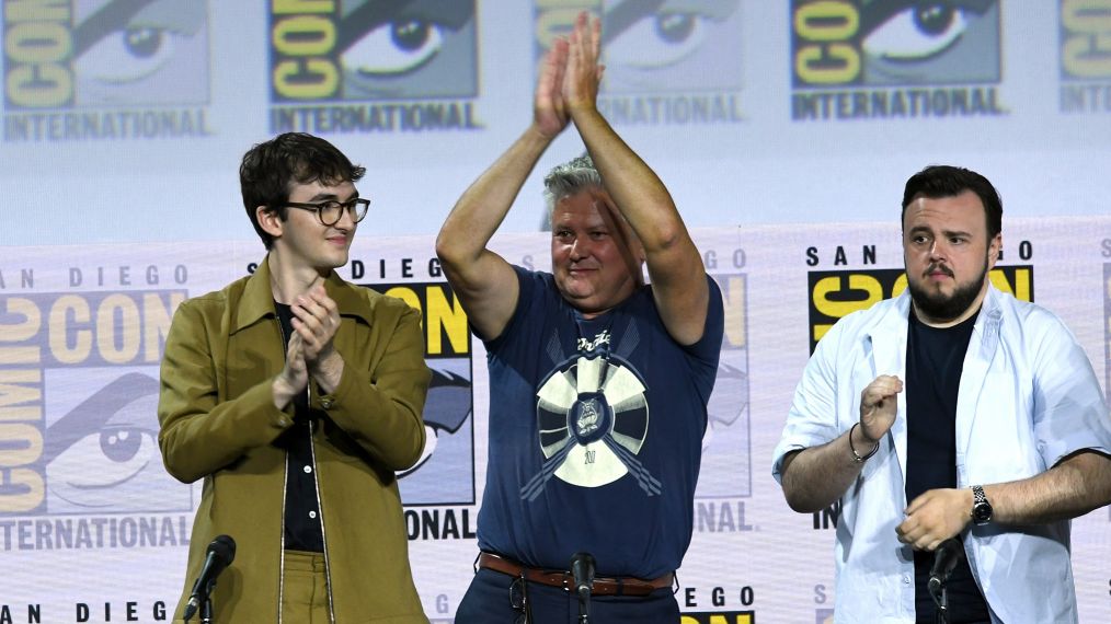 Isaac Hempstead Wright, Conleth Hill, and John Bradley speak at the 'Game Of Thrones' Panel And Q&A during 2019 Comic-Con International