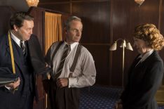 Grantchester, Season 4 - Christian McKay as Anthony Hobbs, Robson Green as Geordie Keating, and Kacey Ainsworth as Cathy