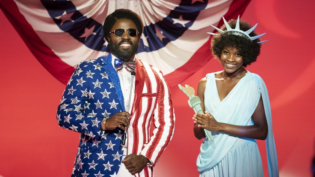 Bashir Salahuddin as Sherman McDaniels and Tsola Akuya as Lady Liberty - Sherman's Showcase - Season 1