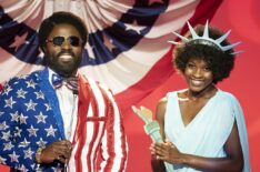 Bashir Salahuddin as Sherman McDaniels and Tsola Akuya as Lady Liberty - Sherman's Showcase - Season 1