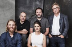 Lodge 49's Wyatt Russell, Paul Giamatti, Sonya Cassidy, Jim Gavin and Peter Ocko at TCA 2019