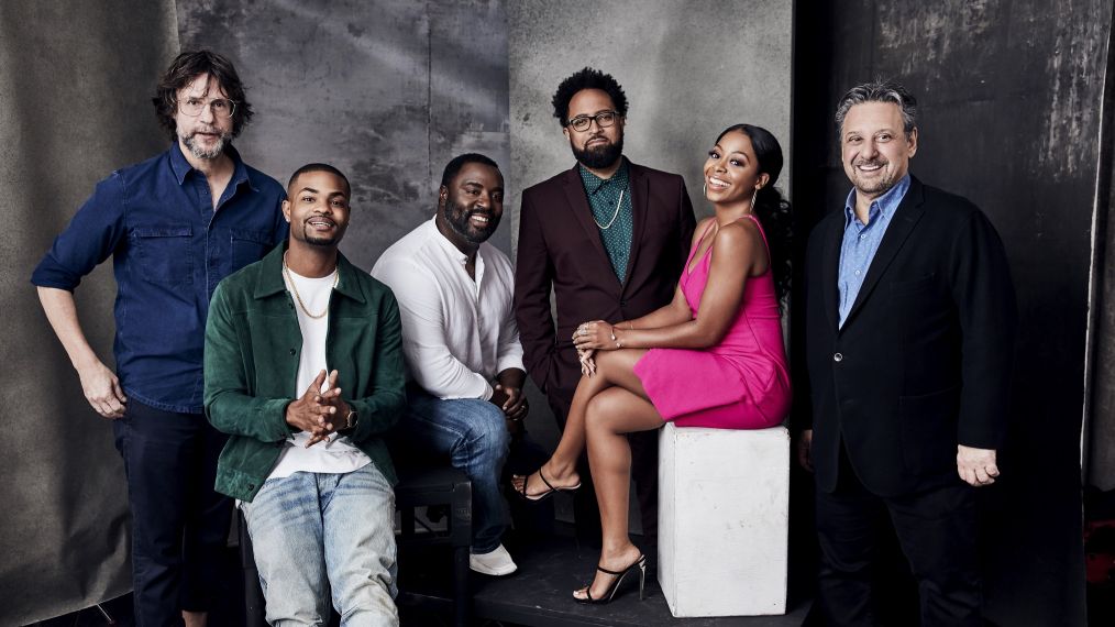 Sherman's Showcase's Matt Piedmont, Andrew 'King Bach' Bachelor, Bashir Salahuddin, Diallo Riddle, Bresha Webb, and Frank Scherma at TCA 2019