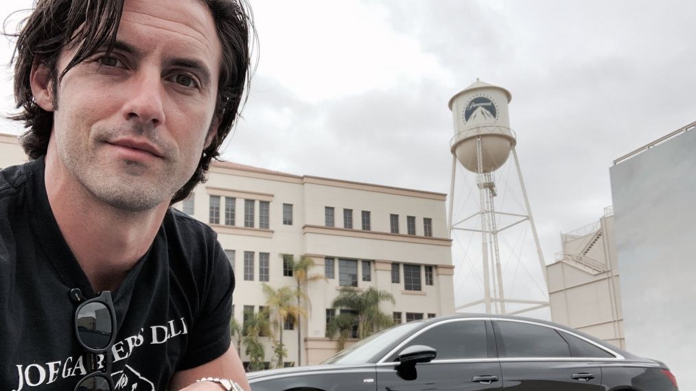 Star Milo Ventimiglia celebrated his return to the set of This Is Us with this selfie from the lot.
