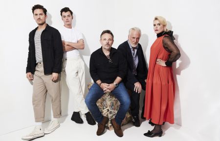 The cast and EPs of Pennyworth: Ben Aldridge, Jack Bannon, Danny Cannon, Bruno Heller, and Paloma Faith