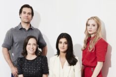 The Witcher's Henry Cavill, showrunner Lauren Hissrich, Anya Chalotra and Freya Allan