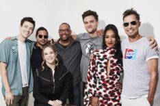 The Flash's Grant Gustin, Carlos Valdes, Danielle Panabaker, Eric Wallace, Hartley Sawyer, Candice Patton, Tom Cavanagh at Comic-Con 2019